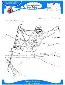 Çocuklar İçin Kayak Boyama Sayfaları 